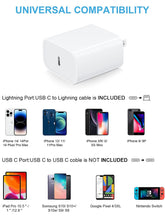Load image into Gallery viewer, 【Apple MFi Certified】 iPhone 14 13 12 11 Fast Charger 10FT Long Fast Charging Cable with 20W USB C Charger Block for iPhone 14/14 Pro/14 Pro Max/14 Plus/13/12/11/Pro/Pro Max/Mini/Xs Max/XR/X, iPad