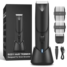 Load image into Gallery viewer, COREYKIN Body Hair Trimmer for Men - Electric Groin Pubic Hair Ball Trimmer, Men Shaver, Beard Trimmer, Waterproof Wet Dry Male Razor, with USB Recharge Standing Dock