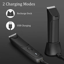 Load image into Gallery viewer, COREYKIN Body Hair Trimmer for Men - Electric Groin Pubic Hair Ball Trimmer, Men Shaver, Beard Trimmer, Waterproof Wet Dry Male Razor, with USB Recharge Standing Dock
