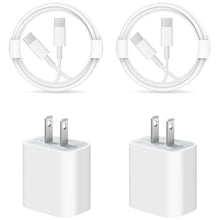 Load image into Gallery viewer, 2 Pack iPhone 15 Charger-USB C Charger-Apple MFi Certified-iPad Pro Charger iPad Air Mini Charger with 6FT Cable for iPhone 15/iPhone 15 Pro/iPhone 15 Pro Max/iPad Pro/Mini/Air4/AirPods