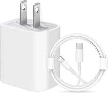 Load image into Gallery viewer, iPhone 11 12 13 14 Fast Charger【Apple MFi Certified】 20W PD Type C Power Wall Charger with 6FT USB C to Lightning Cable Compatible iPhone 12/12 Mini/12Pro/12 Pro Max/11/11 Pro Max/Xs Max/XR/X, iPad AirPod