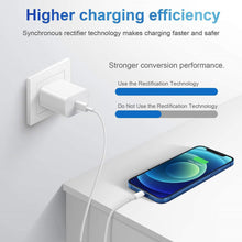 Load image into Gallery viewer, iPhone 14 13 12 11 Super Fast Charger-Apple MFi Certified-High Speed iPhone Charger-2-Pack 20W PD USB C 6FT Wall Charger Compatible with iPhone 13/13Pro/12/12 Pro/11/11Pro/XS/Max/XR/X/8/8 Plus
