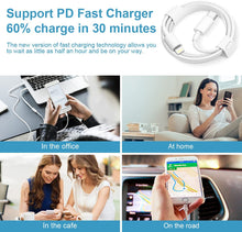 Load image into Gallery viewer, iPhone 11 12 13 14 Fast Charger【Apple MFi Certified】 20W PD Type C Power Wall Charger with 6FT USB C to Lightning Cable Compatible iPhone 12/12 Mini/12Pro/12 Pro Max/11/11 Pro Max/Xs Max/XR/X, iPad AirPod