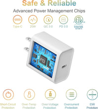 Load image into Gallery viewer, 2 Pack USB C Wall Charger-iPhone Fast Charger Block 20W PD Power Adapter Compatible with iPhone 13/13 Mini/13 Pro/13 Pro Max/12/11 iPad Pro/Mini Google Pixel 4/3 Samsung Galaxy S20 S10 and More