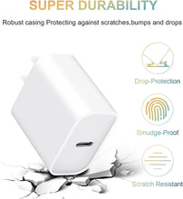 Load image into Gallery viewer, USB C Wall Charger Block【Apple MFi Certified】 2Pack 20W PD Power Adapter for iPhone 14/14 Pro/14 Pro Max/14 Plus/13 12 11 Pro Max/Mini/Xs Max/XR/X, iPad, Samsung/Google Phone
