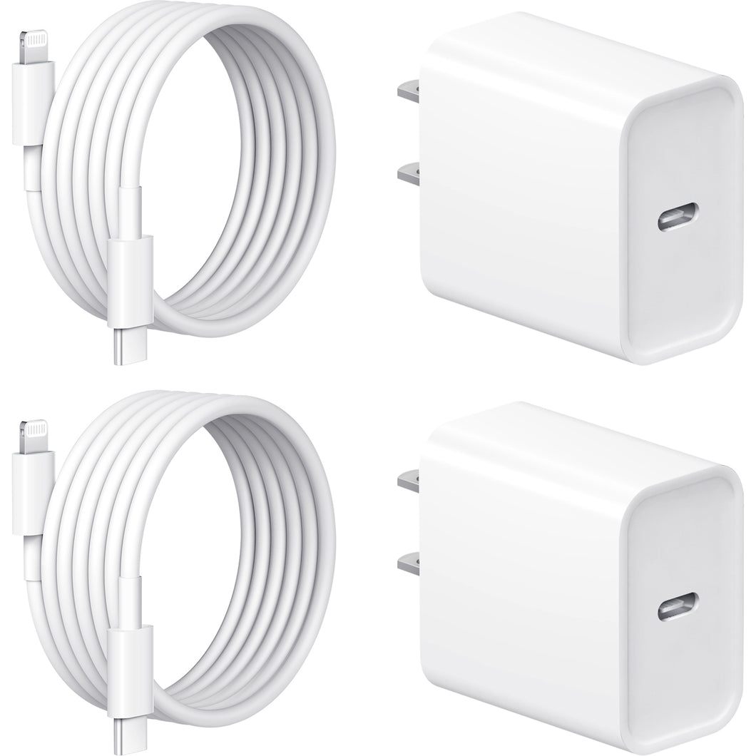2 Pack iPhone 15 Charger-USB C Charger-Apple MFi Certified-iPad Pro Charger iPad Air Mini Charger with 6FT Cable for iPhone 15/iPhone 15 Pro/iPhone 15 Pro Max/iPad Pro/Mini/Air4/AirPods