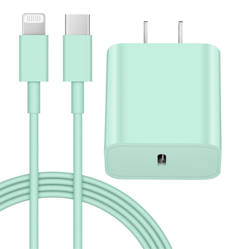 iPhone 14 13 12 11 Super Fast Charger-20W PD Type C Power Wall Charger with 6FT Charging Cable Compatible with iPhone 14/14 Pro Max/13/13 Mini/13 Pro/13 Pro Max/12/12 Pro/iPad Air-Green