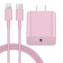 Load image into Gallery viewer, iPhone 14 13 12 11 Super Fast Charger-20W PD Type C Power Wall Charger with 6FT Charging Cable Compatible with iPhone 14/14 Pro Max/13/13 Mini/13 Pro/13 Pro Max/12/12 Pro/iPad Air-Pink
