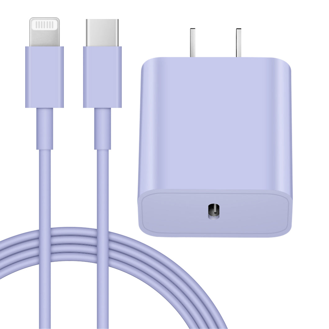 iPhone 14 13 12 11 Super Fast Charger-20W PD Type C Power Wall Charger with 6FT Charging Cable Compatible with iPhone 14/14 Pro Max/13/13 Mini/13 Pro/13 Pro Max/12/12 Pro/iPad Air-Purple