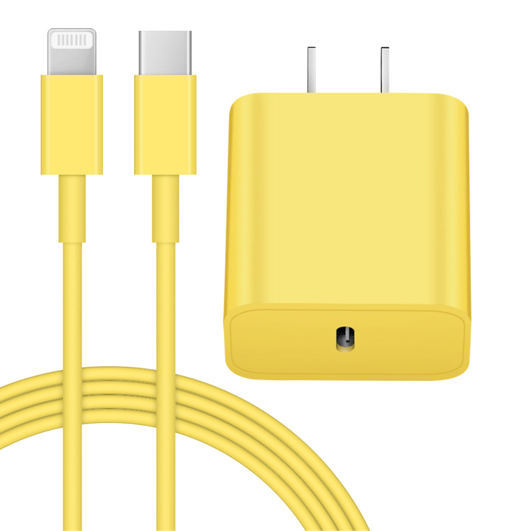 iPhone 14 13 12 11 Super Fast Charger-20W PD Type C Power Wall Charger with 6FT Charging Cable Compatible with iPhone 14/14 Pro Max/13/13 Mini/13 Pro/13 Pro Max/12/12 Pro/iPad Air-Yellow