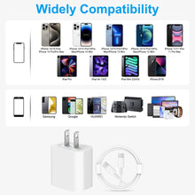 Load image into Gallery viewer, 3 Pack iPhone 15 Charger-USB C Charger-Apple MFi Certified-iPad Pro Charger iPad Air Mini Charger with 6FT Cable for iPhone 15/iPhone 15 Pro/iPhone 15 Pro Max/iPad Pro/Mini/Air4/AirPods
