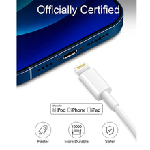 Load image into Gallery viewer, iPhone Charger Lightning Cable-Apple MFi Certified-3 Pack USB Charging Cables Compatible with iPhone 13/13 Pro/13 Pro Max/13 Mini/12/12 PRO/Max/11/11PRO/XS/Max/XR/X/8/8 Plus/7/7P/6S/6Plus/5s/5/iPad
