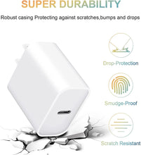 Load image into Gallery viewer, 2 Pack USB C Wall Charger-iPhone Fast Charger Block 20W PD Power Adapter Compatible with iPhone 13/13 Mini/13 Pro/13 Pro Max/12/11 iPad Pro/Mini Google Pixel 4/3 Samsung Galaxy S20 S10 and More
