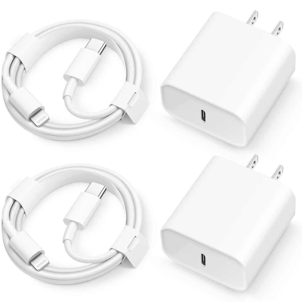 iPhone 14 13 12 11 Super Fast Charger-Apple MFi Certified-High Speed iPhone Charger-6FT Wall Charger-2-Pack 20W PD USB C Compatible with iPhone 14/14Pro/13/13 Pro/12/12Pro/XS/Max/XR/X/8/8 Plus
