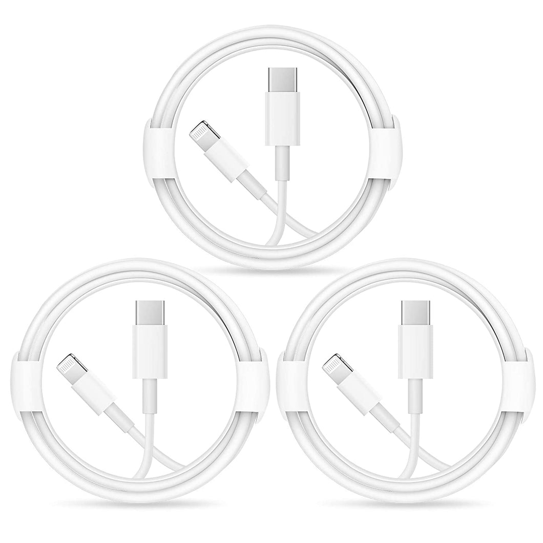 iPhone Fast Charger Cable【Apple MFi Certified】3-Pack USB-C to Lightning Fast Charging Cable(6.6Ft) Compatible with iPhone 12/12 Mini/12 Pro/12 Pro Max/11/11 Pro/11 Pro Max/Xs Max/XR/X, iPad and More
