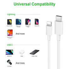 Load image into Gallery viewer, iPhone Fast Charger Cable【Apple MFi Certified】3-Pack USB-C to Lightning Fast Charging Cable(6.6Ft) Compatible with iPhone 12/12 Mini/12 Pro/12 Pro Max/11/11 Pro/11 Pro Max/Xs Max/XR/X, iPad and More
