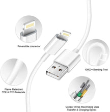 Load image into Gallery viewer, iPhone Charger Lightning Cable-Apple MFi Certified-3 Pack USB Charging Cables Compatible with iPhone 13/13 Pro/13 Pro Max/13 Mini/12/12 PRO/Max/11/11PRO/XS/Max/XR/X/8/8 Plus/7/7P/6S/6Plus/5s/5/iPad
